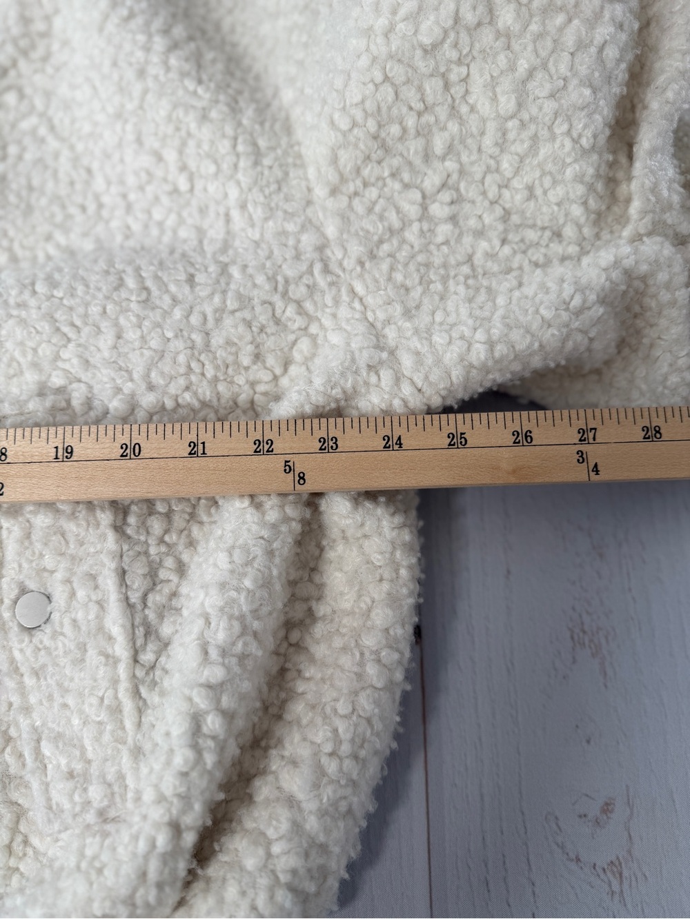 Anthropologie Womens Large Sherpa Jacket Cream Teddy Fleece Cropped Zip Coat - Picture 9 of 14